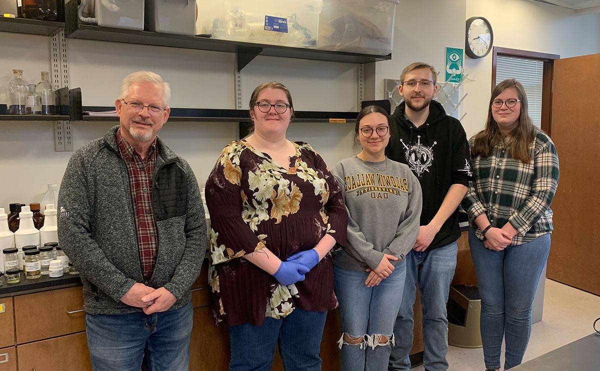 Chemistry interns and faculty at work